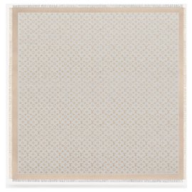 Sciarpa Louis Vuitton Monogram Shine Grigia Seta Lana