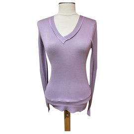 Suéter Liverny de seda e cashmere roxo - Autre Marque