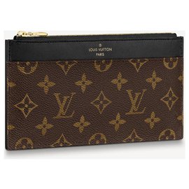 Cartera Louis Vuitton Slim monogram canvas y cuero marrón