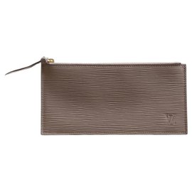 Louis Vuitton Félicie Portafoglio in Pelle Epi Grigio Galet