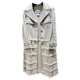 Chanel Gabardina de piel de cordero crema