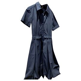 Abito midi Louis Vuitton in cotone blu navy