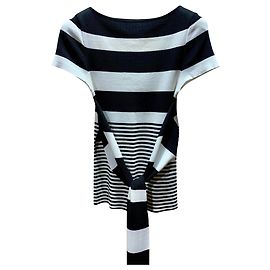 Valentino T-Shirt mit langem Gürtel schwarz weiß
