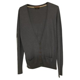 Cárdigan Massimo Dutti Azul Algodón Seda Talla L