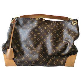 Louis Vuitton Berri MM Handtasche Braun Stoff