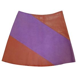 & Other Stories Falda de Cuero Morada XS