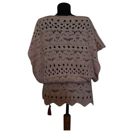 Devota & Lomba Strickponcho Pullover Rosa Baumwolle - Autre Marque