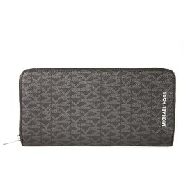 Michael Kors - Cooper Black Logo Leinwand Reißverschluss um Smartphone Brieftasche , NEU