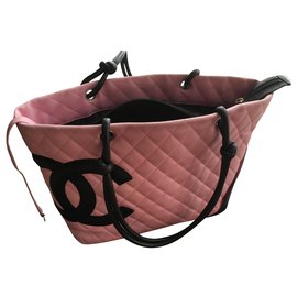 Borsa tote Chanel Cambon in pelle rosa