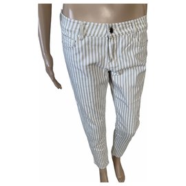 Massimo Dutti Slim Fit Gestreifte Baumwollhose