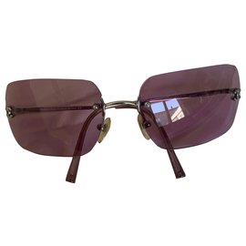 Chanel Sonnenbrille Rosa Metall