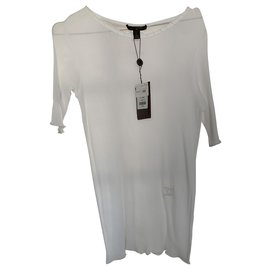 Camiseta Louis Vuitton con Cuello de Perlas Blanca