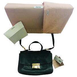 Miu Miu Madras shoulder bag black leather