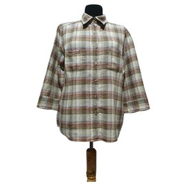 Mulberry Leinen Hemd Tartan Muster