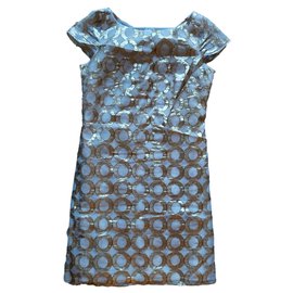 Red Valentino Lurex and Cotton Dress Golden