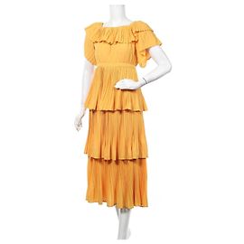 Autre Marque Vestido plisado FOREVER UNIQUE amarillo