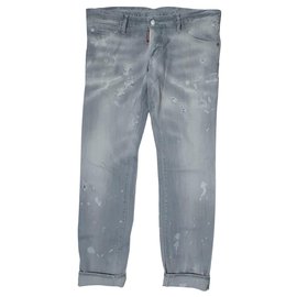 Dsquared2 Jeans Grey Cotton Elastane Size 54