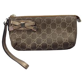 Gucci Pouch Clutch Tasche Bronze Stoff