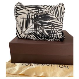 Borsa a mano Louis Vuitton Twist MM Palm Leaves in pelle