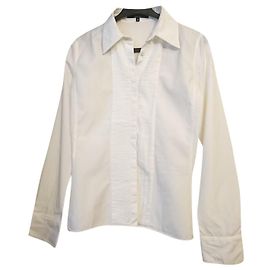 Camisa Gucci de algodón blanco con detalles plisados