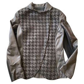 Autre Marque Giacca in pelle nera da donna Emporto Armani
