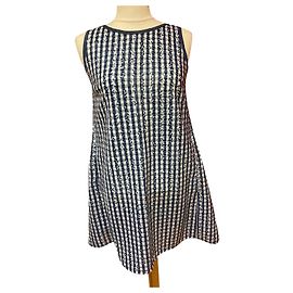 Autre Marque Frankie Morello Paillettenkleid Blau Weiß