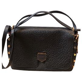Borsa a mano Jimmy Choo Lockett in Pelle Nera Leopardata