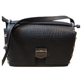 Borsa a mano Jimmy Choo Lockett in pelle nera