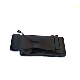 Pochette Red Valentino Nera in Tessuto con Fiocco