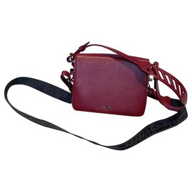 Borsa a tracolla Off White in pelle bordeaux