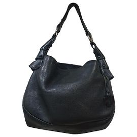 Borsa hobo Bally in pelle martellata nera