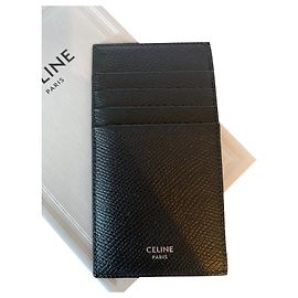 Céline Porta-cartões em couro granulado