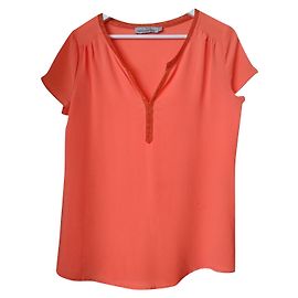 Autre Marque Top IT HIPPIE Naranja de Poliéster con Borde de Malla Lurex S
