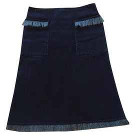 Falda vaquera con flecos de LOUIS VUITTON