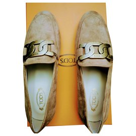 Mocassini Tod's Kate in camoscio beige