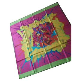 Foulard in seta Hermès Graffiti di Kongo