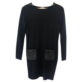 Gonna Chanel in lana nera taglia 40