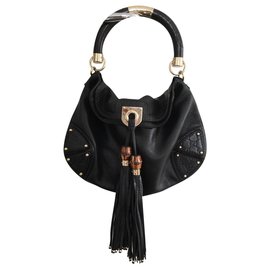 Borsa a mano Gucci Indy grande in pelle nera
