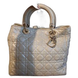 Christian Dior Lady Dior MM Borsa in camoscio argento