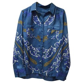 Etro camicia seta multicolor paisley