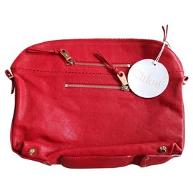 Pochette Chloé in pelle rossa