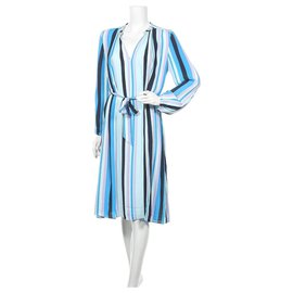 Samsoe & Samsoe Gestreiftes Kleid Blau Mehrfarbig Viskose M