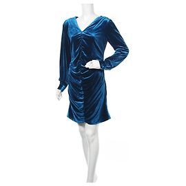 Autre Marque Hosbjerg Samtkleid Blau Größe L