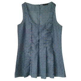 Massimo Dutti Seidentop in Blau Grösse 36