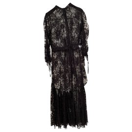 Alexander McQueen Kleid aus Baumwolle Schwarz