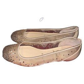 Christian Louboutin Patio Ballerinas Beige Strass Kristall