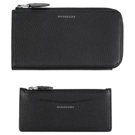 Burberry Black Textured Leather Wallet