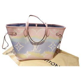 Borsa a mano Louis Vuitton Neverfull Escale Pastello in Poliammide