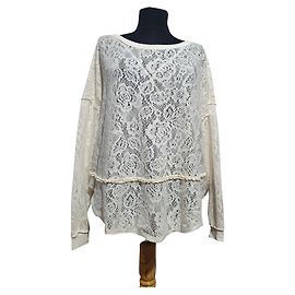 Blusa Free People Bianca a Maniche Lunghe