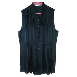 Chemisier Prada sans manches en soie noir